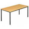 Scrivania DORAN DQ16 D con piano color faggio e struttura inferiore nera di hjh OFFICE PRO