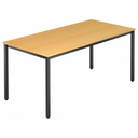 Scrivania DORAN DQ16 D con piano color faggio e struttura inferiore nera di hjh OFFICE PRO