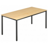 Scrivania DORAN DQ16 D con piano color acero e gambe nere di hjh OFFICE PRO