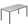 Scrivania DORAN DQ16 D con piano grigio e struttura inferiore nera di hjh OFFICE PRO