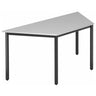 Scrivania DORAN DQTR D con piano grigio e struttura a tubo quadrato nera di hjh OFFICE PRO