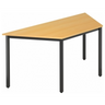 Scrivania DORAN DQTR D con piano color faggio e struttura in tubo quadrato nero di hjh OFFICE PRO