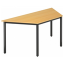 Scrivania DORAN DQTR D con piano color faggio e struttura in tubo quadrato nero di hjh OFFICE PRO