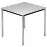 Tavolo quadrato DORAN DR08 C con piano grigio e gambe tubolari cromate di hjh OFFICE PRO