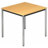 Tavolo quadrato DORAN DR08 C con piano color faggio e gambe tubolari cromate di hjh OFFICE PRO