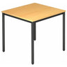 Tavolo quadrato DORAN DR08 D con piano color faggio e struttura tubolare nera di hjh OFFICE PRO