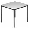 Tavolo quadrato DORAN DR08 D con piano grigio e struttura tubolare nera di hjh OFFICE PRO