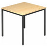 Tavolo quadrato DORAN DR08 D con piano in legno d'acero e gambe tubolari rotonde nere di hjh OFFICE PRO
