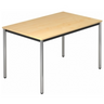 Scrivania DORAN DR12 C con superficie in acero chiaro e gambe tubolari tonde cromate di hjh OFFICE PRO