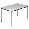 Tavolo da lavoro rettangolare DORAN DR12 C con piano grigio e gambe tubolari cromate di hjh OFFICE PRO