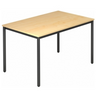 Scrivania DORAN DR12 D con superficie in acero chiaro e gambe tubolari tonde nere di hjh OFFICE PRO