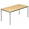 Scrivania DORAN DR16 C con piano in legno d'acero e gambe tubolari cromate di hjh OFFICE PRO