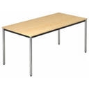 Scrivania DORAN DR16 C con piano in legno d'acero e gambe tubolari cromate di hjh OFFICE PRO