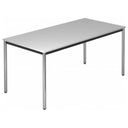 Tavolo rettangolare DORAN DR16 C con piano grigio e gambe in tubolare tondo cromato di hjh OFFICE PRO