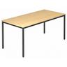 Scrivania DORAN DR16 D con piano in legno d'acero chiaro e gambe tubolari nere di hjh OFFICE PRO