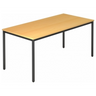 Scrivania DORAN DR16 D con piano color faggio e struttura tubolare nera di hjh OFFICE PRO