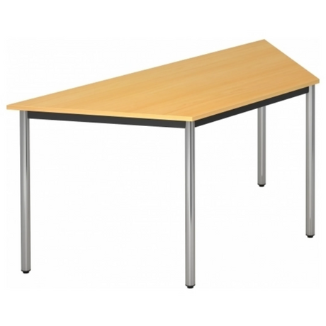 Scrivania da ufficio DORAN DRTR C in effetto faggio con quattro gambe tubolari cromate di hjh OFFICE PRO
