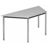 Tavolo grigio DORAN DRTR C con gambe tubolari rotonde cromate e piano trapezoidale di hjh OFFICE PRO