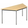 Scrivania DORAN DRTR C con piano color acero e gambe in tubo tondo cromato di hjh OFFICE PRO