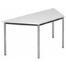 Tavolo bianco DORAN DRTR C con gambe tubolari cromate e piano trapezoidale di hjh OFFICE PRO