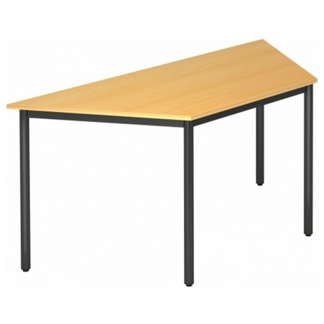 Scrivania DORAN DRTR D con piano color faggio e struttura tubolare nera di hjh OFFICE PRO