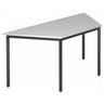 Tavolo grigio DORAN DRTR D con piano trapezoidale e struttura in tubolare nero di hjh OFFICE PRO