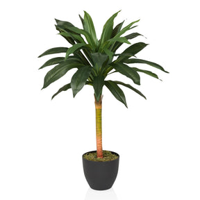 Piante artificiali DRACAENA I con foglie verdi in un vaso nero di hjh OFFICE