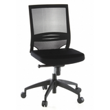 Sedia da ufficio professionale PORTO ECO nera con schienale in rete e base a cinque ruote di hjh OFFICE – vista a 360° (vista frontale 20°)