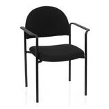 Sedia a quattro gambe XT 700 nera con braccioli e seduta imbottita di hjh OFFICE – vista a 360° (vista frontale 20°)