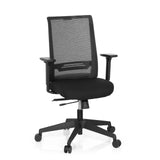 Sedia da ufficio professionale CONISTON nera con schienale in rete e base a cinque ruote di hjh OFFICE – vista a 360° (vista frontale 20°)