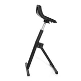 Schwarze Stehhilfe TOP WORK 31 mit Sitzschale und T-Fuß von hjh OFFICE – 360-Grad-Ansicht (Seitenprofil 100°)