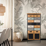 Cassettiera CONTINENTO HIGH in varie tonalità di legno e colori scuri con struttura in metallo di hjh LIVING