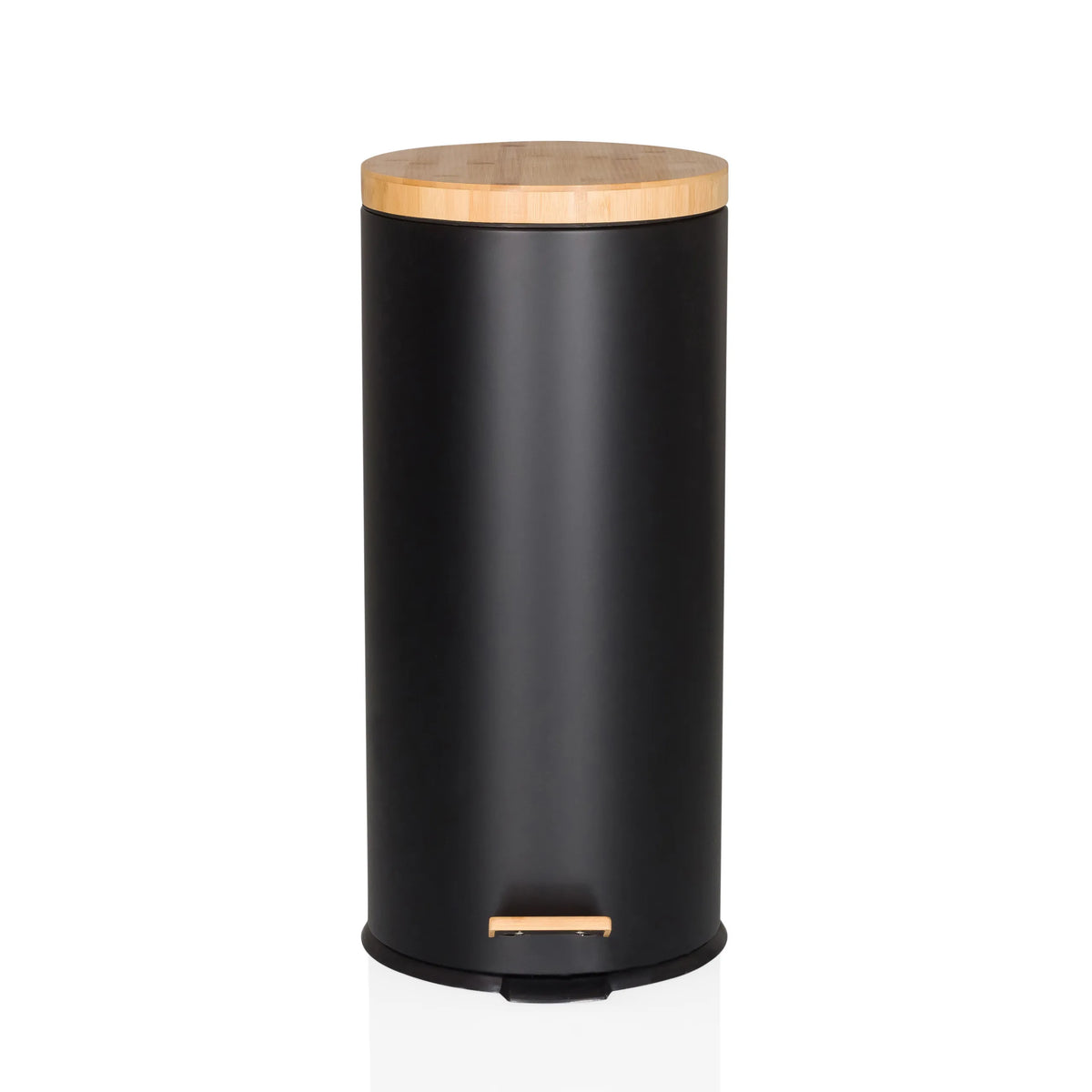Cestini CLEAN BAMBOO in nero opaco con coperchio e pedale in bambù di hjh OFFICE