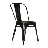 Sedia bistro nera VANTAGGIO COMFORT con struttura in metallo e schienale alto di hjh OFFICE – vista a 360° (vista frontale a tre quarti 40°)