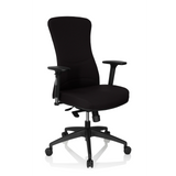Sedia da ufficio professionale OFFICE XT PRO nera con braccioli e base a cinque ruote di hjh OFFICE – vista a 360° (vista frontale a tre quarti 40°)