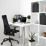 Sedia da ufficio professionale GENIDIA SMART BLACK nera con schienale in rete e braccioli di hjh OFFICE