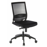 Sedia da ufficio professionale PORTO ECO nera con schienale in rete e base a cinque ruote di hjh OFFICE – vista a 360° (vista frontale a tre quarti 40°)