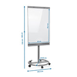 Disegno dimensionale della Lavagna bianca MULTIBOARD con un'altezza da 133 a 190 cm di hjh OFFICE