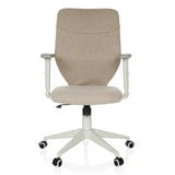 Sedia Home Office COSIO II beige con braccioli e base a cinque ruote di hjh OFFICE – vista a 360° (vista frontale 0°)