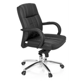 Sedia girevole XXL G 100 nera con imbottitura trapuntata e base a cinque ruote di hjh OFFICE – vista a 360° (vista frontale a tre quarti 60°)