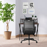 Sedia Home Office PRESTON nera con schienale in rete e braccioli di hjh OFFICE