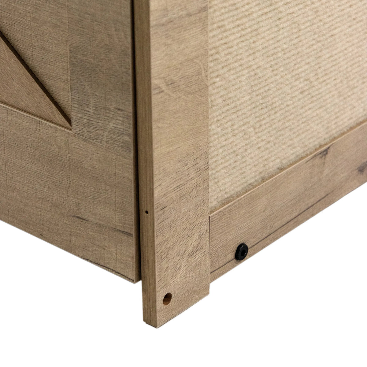 Collegamento d'angolo con vite e struttura in legno della Cuccia per gatto KITTY PAWBOX 1 in rovere di hjh LIVING
