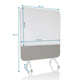 Disegno tecnico della Lavagna bianca VISION BOARD di 120 × 164 cm di hjh OFFICE