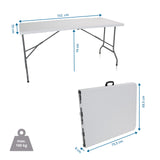 Maßzeichnung des Klapptischs EASY UP MULTI II mit 152 × 70 cm und einer Traglast von 100 kg von hjh OFFICE