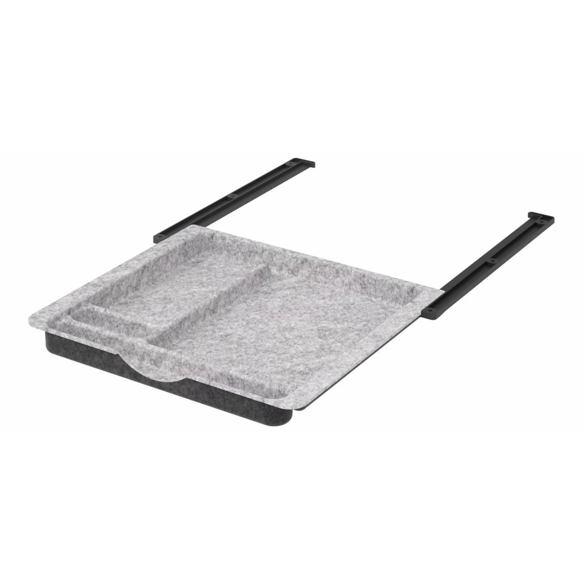 Organizer in feltro grigio mélange sottoscrivania degli Accessori UCF1 con due guide di hjh OFFICE PRO