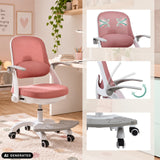 Sedia girevole per bambini Kiddy Smart Step rosa con poggiapiedi e braccioli regolabili di hjh OFFICE (immagine generata dall’IA)