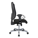 Sedia da ufficio professionale HJH SITNESS WORK nera con schienale in rete, braccioli e base a cinque ruote di Topstar – vista a 360° (vista posteriore a tre quarti 120°)