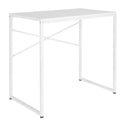 Scrivania bianca EASY UP H I con semplice struttura in metallo e traverse a croce di hjh OFFICE