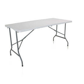 Tavolo pieghevole bianco EASY UP MULTI II con piano rettangolare e struttura in metallo grigio di hjh OFFICE