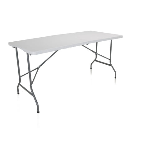 Tavolo pieghevole bianco EASY UP MULTI II con piano rettangolare e struttura in metallo grigio di hjh OFFICE
